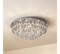 Lindby plafoniera Antonino, a 8 luci, cromo, cristallo, 55 cm LINDBY