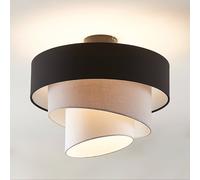 Lindby Plafoniera dimmerabile (Moderno) colore Grigio, in Tessuto ad es. Soggiorno & Sala da pranzo plafoniera tessuto lampada