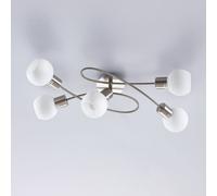 Plafoniera 'Elaina' dimmerabile (Moderno) colore Grigio, in Metallo ad es. Soggiorno & Sala da pranzo (5 luci, E14) di Lindby | plafoniera, lampada