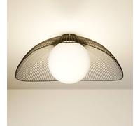 Lindby plafoniera Fabronia, bianco/nero, vetro, sfera, E27 LINDBY