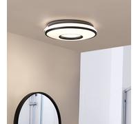 Lindby plafoniera Furgo, argento/bianco, plastica, IP44 LINDBY