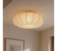 Lindby Plafoniera Helin, beige, Ø 60 cm, tessuto, 3 x E27 LINDBY