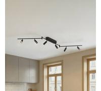 Lindby Plafoniera LED Eldrin, a 6 luci, faretti LED, nero LINDBY