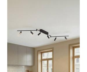 Lindby Plafoniera LED Eldrin, a 6 luci, faretti LED, nero LINDBY