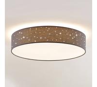 Lindby plafoniera LED Ellamina, Ø 60 cm, antracite, tessuto LINDBY