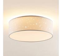 Lindby plafoniera LED Ellamina, 40 cm, bianco, tessuto LINDBY