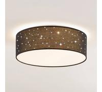 Lindby plafoniera LED Ellamina, 40 cm, nera, tessuto LINDBY