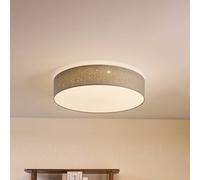 Lindby Plafoniera LED Ellamina, 60 cm, grigio chiaro, tessuto LINDBY