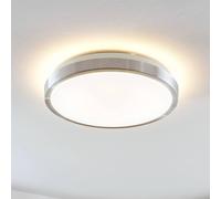 Lindby plafoniera LED Emelie, Ø 35 cm, color alluminio, metallo LINDBY
