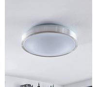 Lindby plafoniera LED Emelie, Ø 42 cm, color alluminio, metallo LINDBY