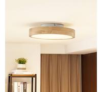 Lindby Plafoniera dimmerabile a controllo remoto (Moderno) colore Ocra, in Legno ad es. Soggiorno & Sala da pranzo lampadina inclusa plafoniera legno lampada