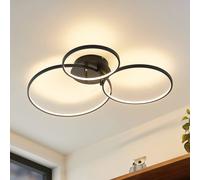Lindby Plafoniera LED Rayk, nero, metallo, 77 cm, dimmerabile LINDBY