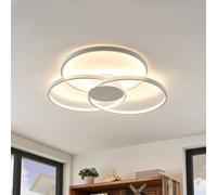 Lindby plafoniera LED Riley, bianca, metallo, 80 cm, dimmerabile LINDBY