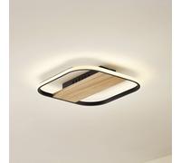 Lindby Plafoniera LED Romilda, grigio, legno, larghezza 37 cm LINDBY
