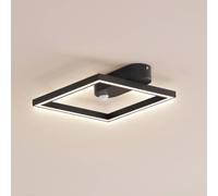 Lindby Plafoniera LED Yulla, 34 cm, nero, sensore LINDBY