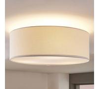 Lindby plafoniera Mariat, bianco, lino, Ø 45 cm, E27 LINDBY