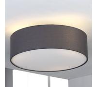 Plafoniera Lindby Sebatin, Ø 40 cm, grigio, tessuto, E27 LINDBY