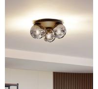 Lindby plafoniera Valentina, E14, grigio, vetro, Ø 36,6 cm LINDBY