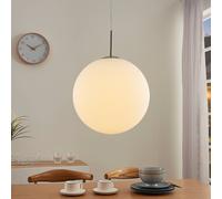 Lindby Rhona sospensione, sfera vetro opale, 30 cm LINDBY