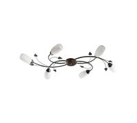 Lindby Romantica Plafoniera Led Soffitto, Lampadario Soggiorno Design Floreale Camera Da Letto Stile Antico Lampada 5 Luci E14 Decoro Foglie e Fiori Metallo Nero Oro
