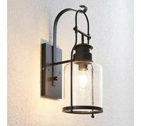 Lindby Rozalie applique, nero, metallo, lanterna, 44 cm LINDBY