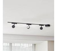 Lindby Sistema a binario 48V Lumaro, faretti, a 3 luci, nero, Ø 7,3 cm LINDBY