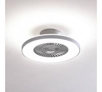Lindby Smart Ventilatore da soffitto LED Paavo, argento, silenzioso, Tuya LINDBY