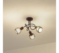 Lindby Solm plafoniera, ruggine, ferro, a 3 luci LINDBY