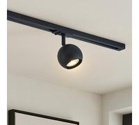 Lindby spot a binario Linaro, GU10, Ø 9 cm, nero, monofase LINDBY