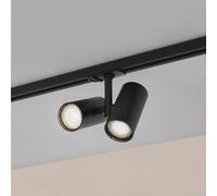 Lindby spot da binario GU10, a 2 luci, nero, copertura LINDBY
