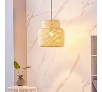 Lindby Venora lampada a sospensione, Ø 40 cm, a un livello, bambù, E27 LINDBY