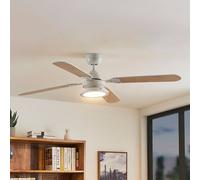 Lindby Ventilatore da soffitto LED Tedric, bianco, silenzioso, Ø 133 cm LINDBY