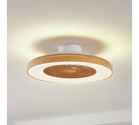 Lindby Ventilatore da soffitto LED Teleo, Ø 58 cm, color legno, CCT LINDBY