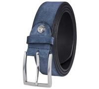 LINDENMANN Cintura in pelle scamosciata da uomo, 35 mm, blu, Blu, Bundweite 105 cm Gesamtlänge 120 cm W 41.5 XL