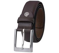 Lindenmann cowhide belt men, belt men leather 35 mm wide, belt men, cowhide belt dark brown, Größe/Size:95, Farbe/Color:marrone