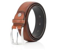 Lindenmann leather belt men, jeans belt men 35 mm wide, belt men jeans, full cowhide leather dark cognac, Farbe/Color:marrone, Size US/EU:Bundweite 105 cm Gesamtlänge 120 cm W 41.5 XL