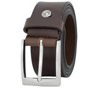 Lindenmann leather belt men, jeans belt men 40 mm wide, belt men jeans XL, full cowhide dark brown, Farbe/Color:marrone, Size US/EU:Bundweite 135 cm Gesamtlänge 150 cm W 52 XXXXL