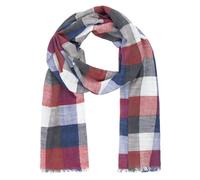 Lindenmann sciarpa/sciarpa tessuta uomo 100% cotone, sciarpa da uomo, blu-rosso