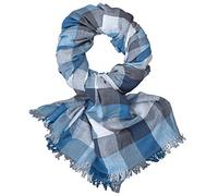 Lindenmann Sciarpa Tessuta Uomo 100% Cotone Blu Lunghezza 180 Cm Larghezza 60 Cm