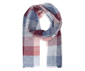 Lindenmann Sciarpa Tessuta Uomo 100% Cotone, Sciarpa da Uomo, Grigio-Rosso-Blu