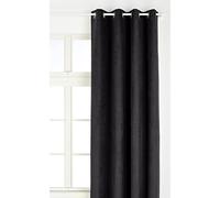 Linder sipario 0520/19/375 FR di Nero camoscio Nero con Occhielli 145 x 260 cm