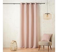 Linder Tenda a righe sottili Pop e vitaminizzate, stile naturale, colore arancione Spritz e bianco sporco, occhielli a canna di fucile - 145 x 260 cm, 56% poliestere, 31% lino, 13% cotone, collezione