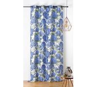 Linder Tenda con motivo floreale, stile floreale, con occhielli a canna di fucile, colore blu fiordaliso e bianco, dimensioni 140 x 240 cm, 87% poliestere, 12% cotone, 1% altre fibre, collezione