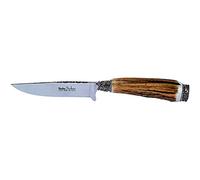 LINDER Trachtenmesser Eichenlaub Klingenlänge, Coltello Bavarese Motivo di Foglie di Quercia, con Cappuccio Edelweiss da 10 cm Unisex-Adulto, Multicolore, 22.2 cm