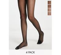 Lindex - Confezione da 4 paia di collant neri da 20 denari-Nero One Size