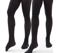 Lindex Maternity - MOM - Confezione da 2 paia di collant neri 40 denari-Nero XL