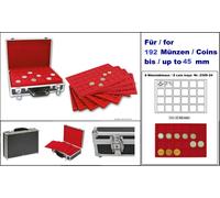 Lindner 2338-120 valigetta monete ALU Nero 8 Tableaux Rosso per 120