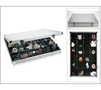 Lindner 4890-24 ALU Sammelvitrinen Lavare 24x 65x58x35mm Per Minerali