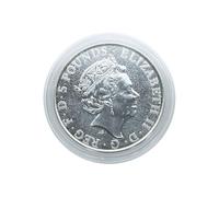 LINDNER Das Original Capsule per Monete Ø 39 mm Interno, Altezza Interna 6 mm, Confezione da 10, per 2 Oz UK Queen's Beast (Argento)