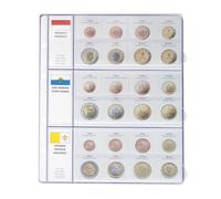 LINDNER Das Original Foglio prestampato Euro Collection:Serie Monete in Corso Monaco/San Marino/Vaticano
